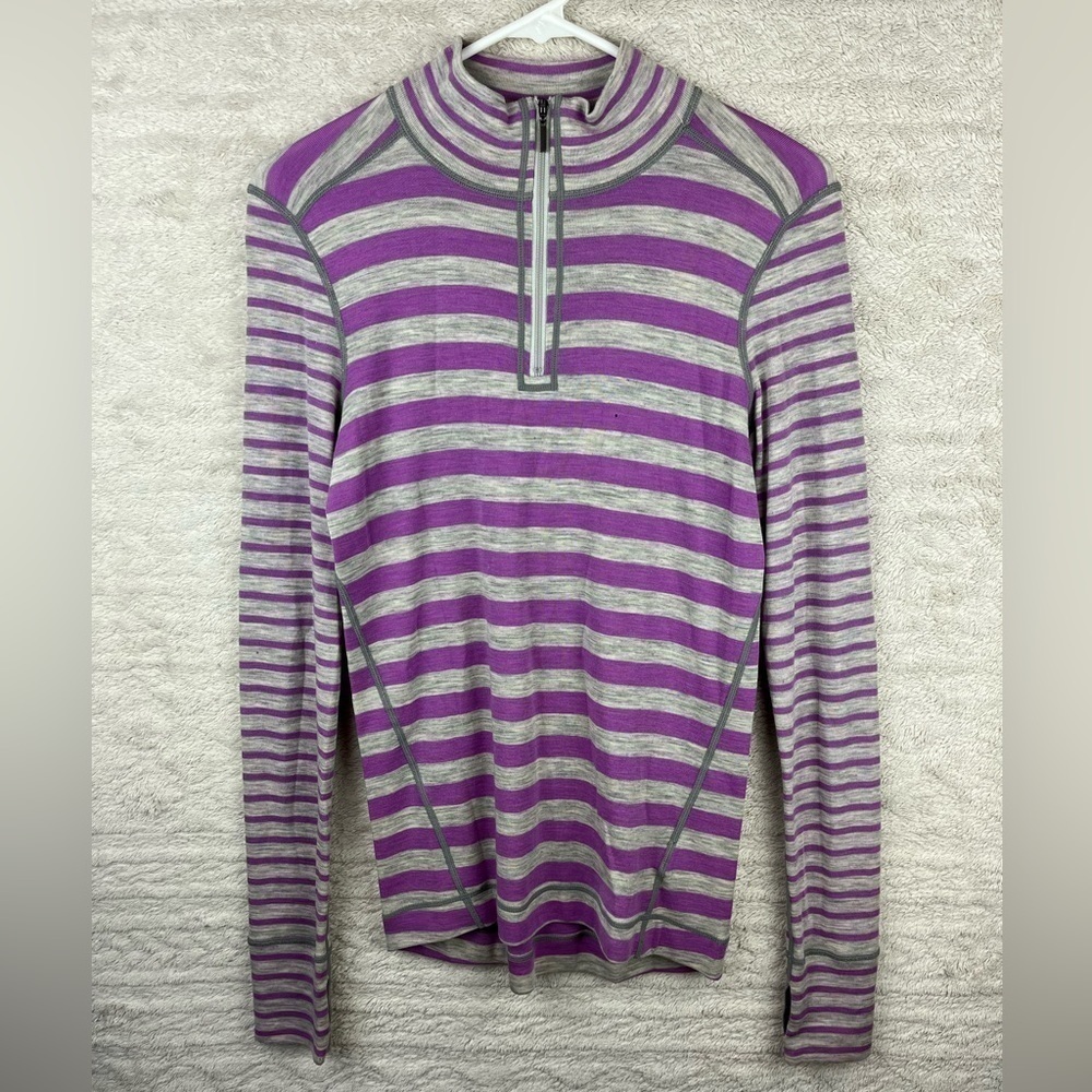 Dakini Women's 100% Merino Wool Quarter Zip Pullover Long Sleeve Sz S Layer